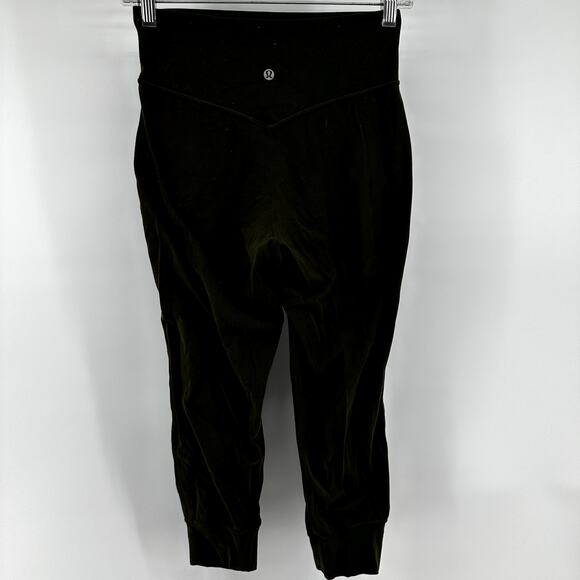 Lululemon Align Jogger Crop Pants 23" Nulu Lycra Four Way Stretch Dark Olive 4 - Picture 5 of 5